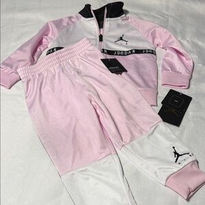 Jordan Kids Light Pink and White Track Outfit